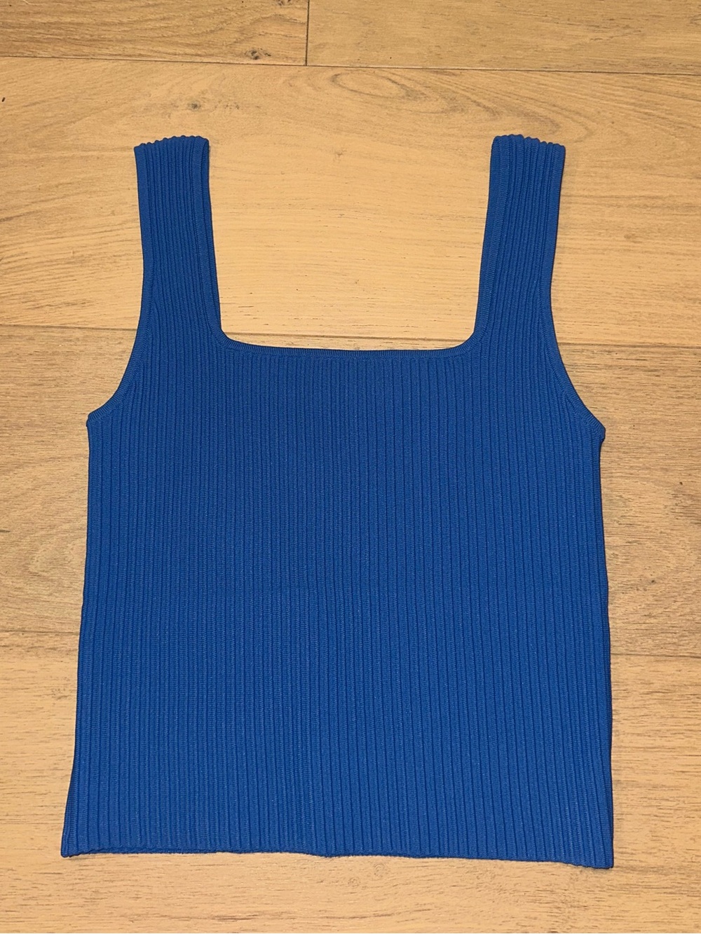 Madewell blue ribbed tank size SMALL